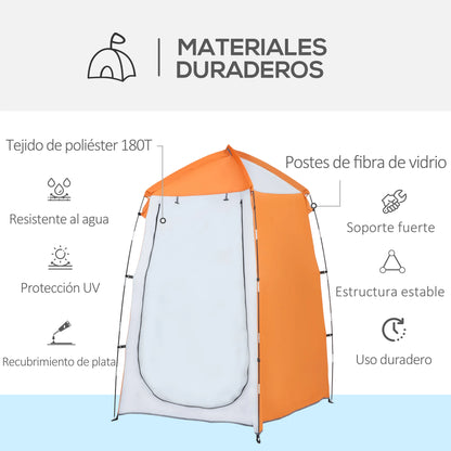 Draagbare - Camping - Douche - Tent  - UV25 - Bescherming - Privé - Badkamer - Kleedruimte - Met - Raam - En - Draagtas - 123x121x198cm - Oranje - QUORE