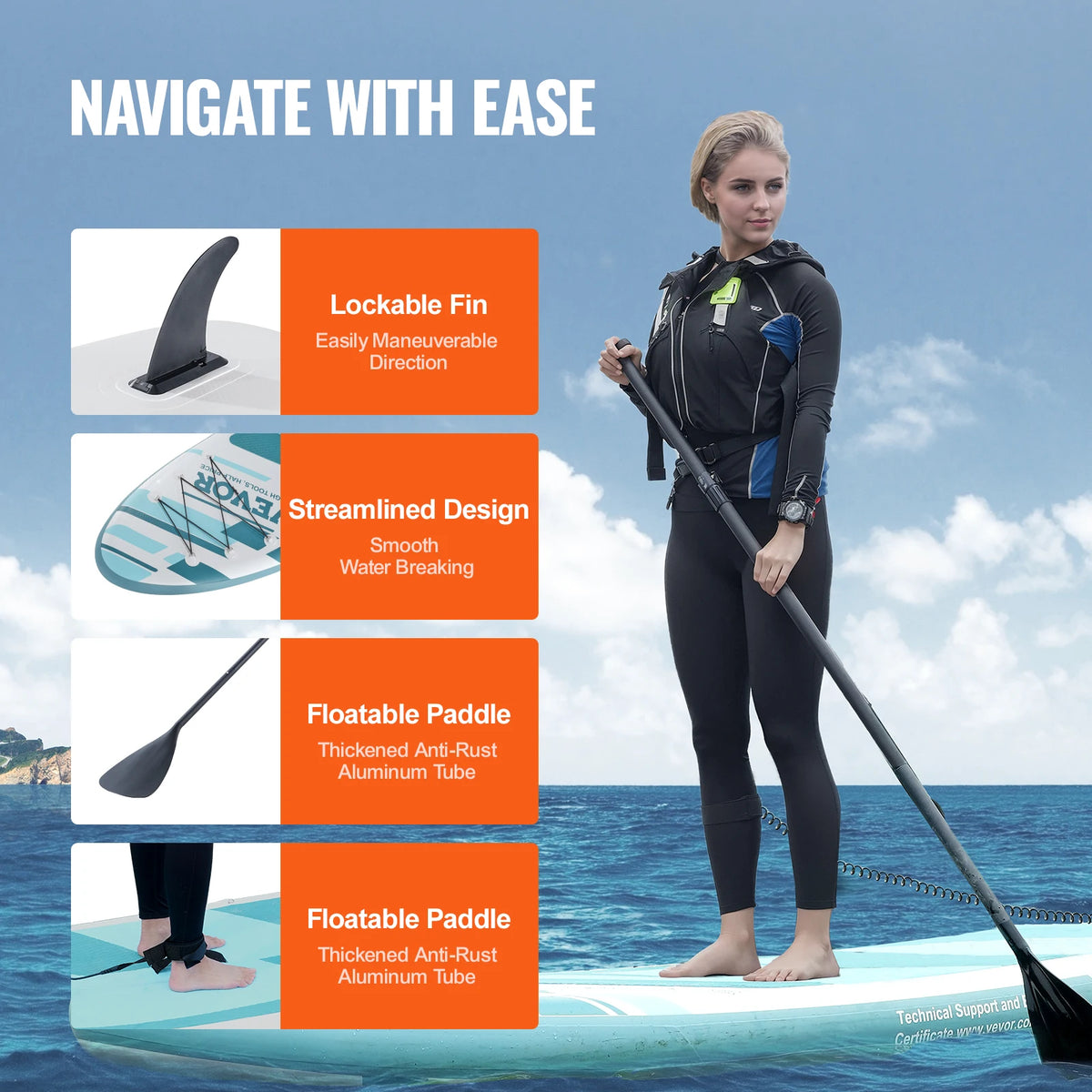 Sup Board - Supboard - Sup Board Opblaasbaar - Kayak - Paddle Board - Kajak - met SUP Board Pomp Paddle Fin Telefoontas Rugzak Enkelriem Reparatieset Antislip Dek - 11x33x6 Inch