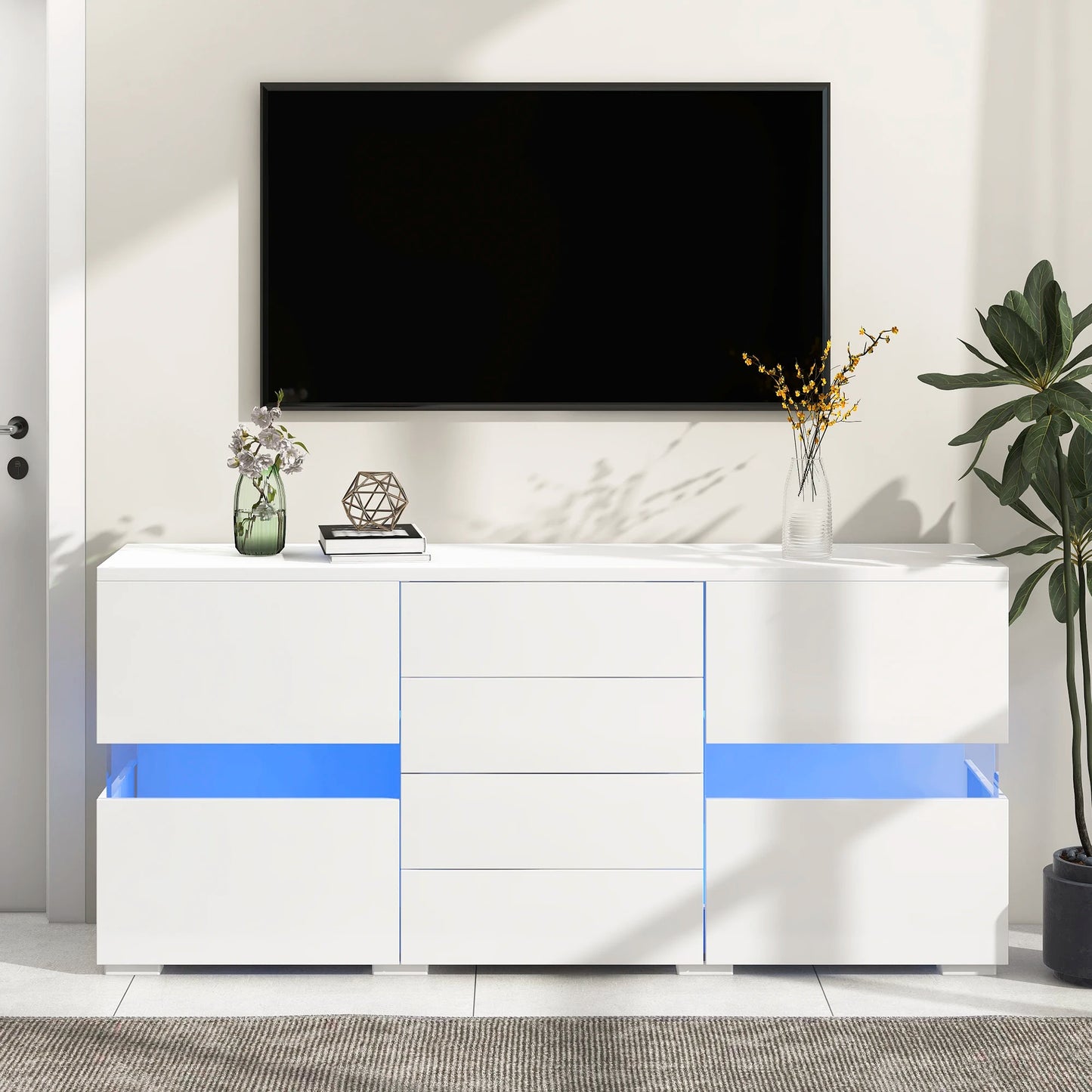 Sideboard – Opbergkast – Dressoir – Kast – Meubel – LED-Verlichting – USB-Aangedreven - QUORE