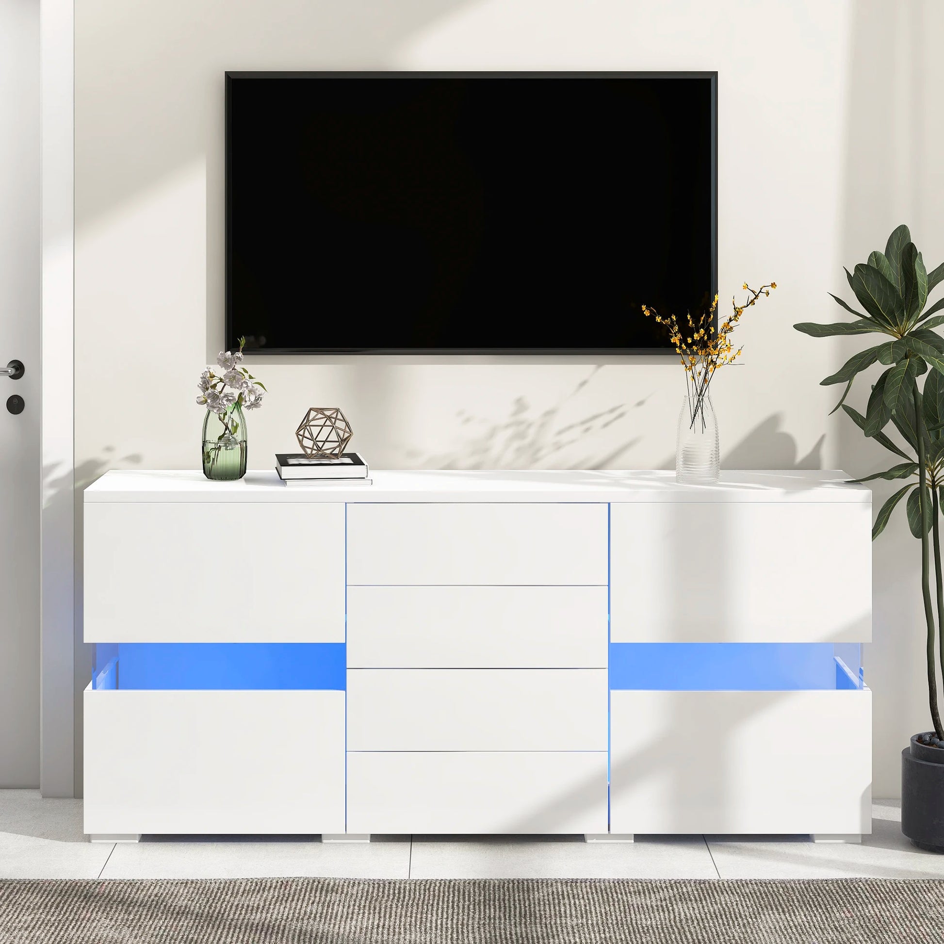 Sideboard – Opbergkast – Dressoir – Kast – Meubel – LED-Verlichting – USB-Aangedreven - QUORE