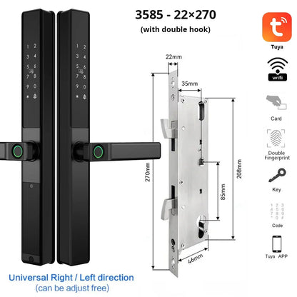 Vingerafdrukslot – Slimme Deurslot – Elektronisch Slot – Smart Lock – Deurklink Slot – Wifi Connectiviteit – IP67 Waterdicht – Aluminium Materiaal