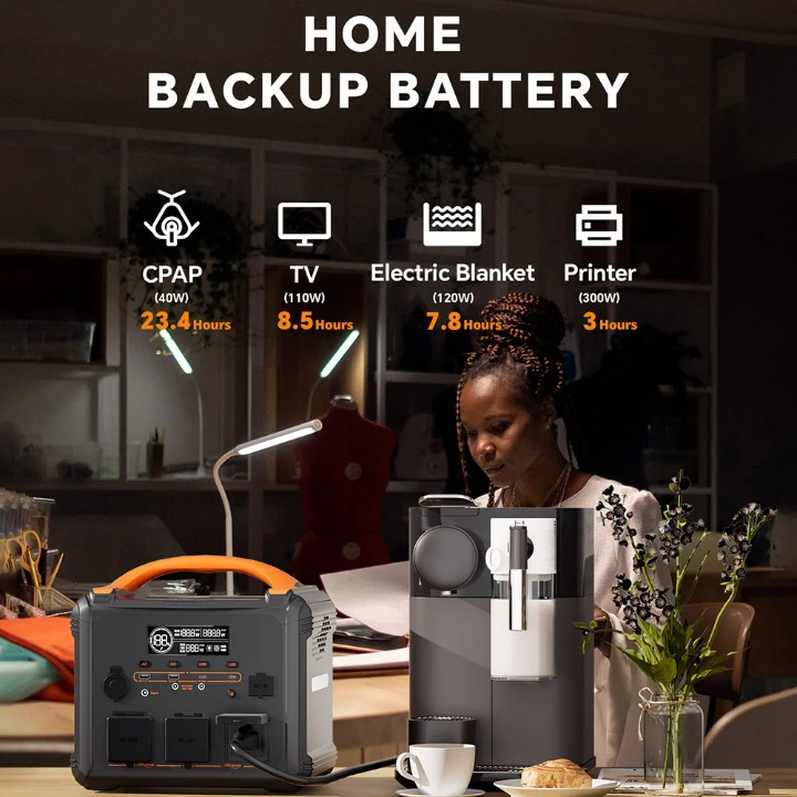 Powerstation – Draagbare Batterij – Noodstroom – Backup Accu – 1200W - LiFePO4 1102.5 Wh – Snelle Oplaadtijd 1,2 Uur