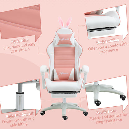 Gamingstoel – Gamestoel – Gaming Chair – Game Stoel – Bureaustoel – 360° Draaibaar – Verstelbare Hoogte 44-52 cm – PU Leder Zwart - QUORE
