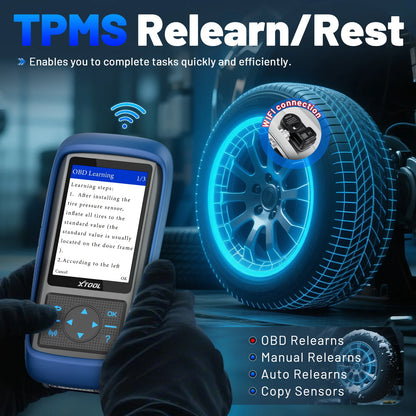 TPMS Programmer – Bandenspanningsmeter – TPMS Diagnosetool – Sensor Activator – TPMS Relearn Tool – Werkt Met 315 & 433 MHz – Inclusief 4 PCS TS100 Sensoren - QUORE
