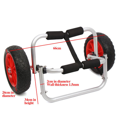 Opvouwbare Trolley op Wielen met Band – Geschikt voor Kano - Kajak of Surfplank – Draagvermogen tot 70kg