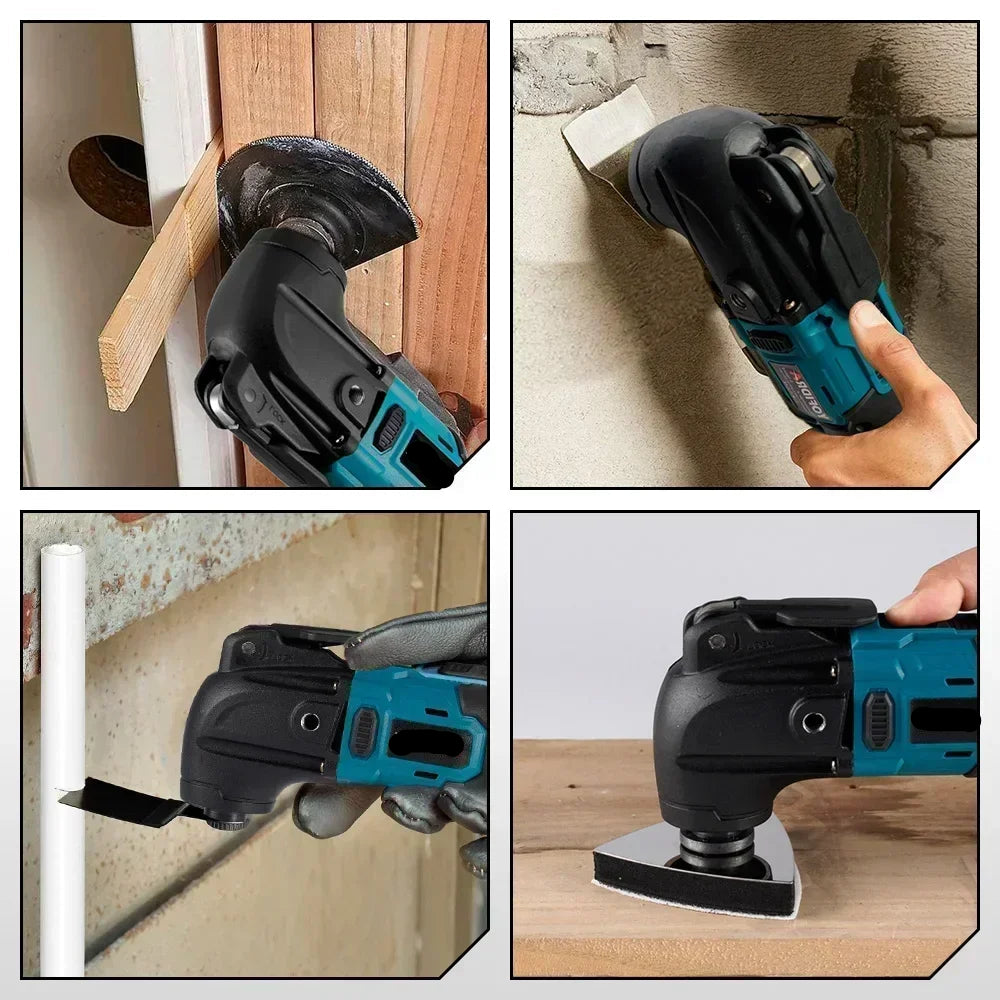 Oscillerend Multitool - Electrische Zaag - Multitool Gereedschap - Trimmer & Schraper - Snelwisselsysteem, variabele snelheid - met 2x 128VF Accu – Voor Houtbewerking en Renovatie