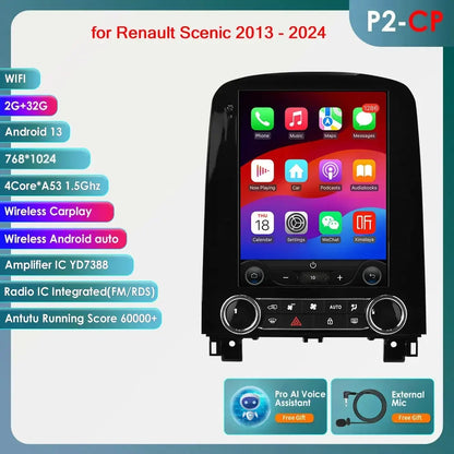 9,7 Inch Autoradio – Multimediasysteem – Navigatie – Carplay – Touchscreen – Android 14 – Snelle Octa-Core Processor - QUORE