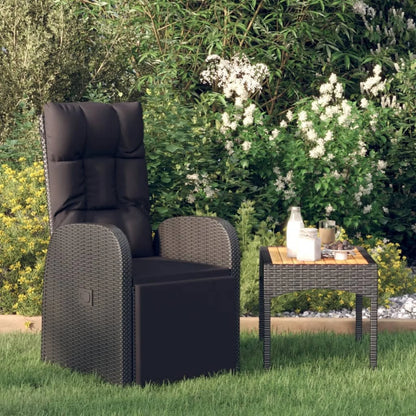 Verstelbare Tuinstoel – Loungestoel – Balkonstoel – Strandstoel – PE-Rattan – Verstelbare Rugleuning – Comfortabel Kussen