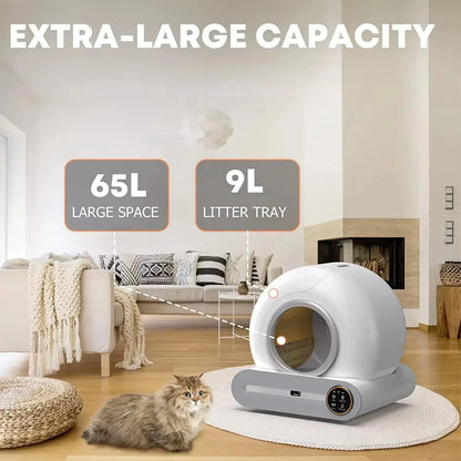 Zelfreinigende Kattenbak - Slimme Kattenbak - Automatische Kattenbak - 65L - Extra Grote - Geurcontrole - voor Katten - met App