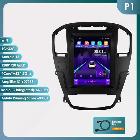 CarPlay - Multimedia Autoradio - CarPlay Scherm - Autoradio - Android Automultimedia - P1 (4Core 2G 32G)- voor Opel Insignia Buick Regal 2008-2013 - Hoofdeenheid 9,7” Autoradio