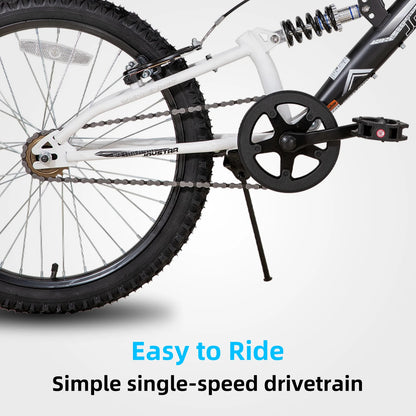 JOYSTAR 20 Inch Kids' Bike for Kids Ages 5-13 Years Old, Dual-Suspension Kids Mountain Bike - QUORE