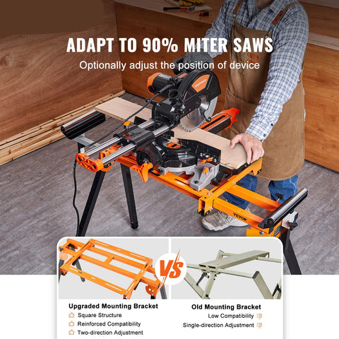 Miter Saw Stand - Miter Saw Work Table - Miter Saw - Grinding Chop Saw - 79inch - Sliding Rails - 330lbs Load Capacity - for sawing work