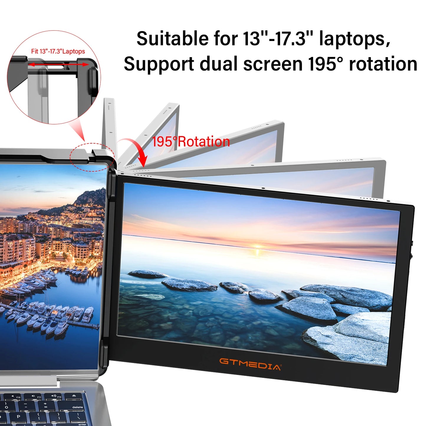 Draagbare Monitor – Tweede Scherm – Laptop Monitor – Extra Display – Portable Scherm – 11,6 Inch IPS Full HD – 195 Graden Draaibaar