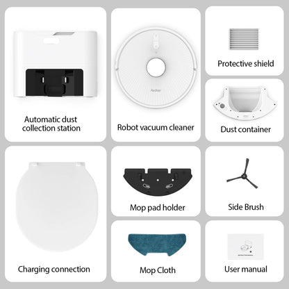 Robotstofzuiger – Robotstofzuiger Met Dweilfunctie – Robotmop – Automatische Stofzuiger – Slimme Robot – 4000 Pa Zuigkracht – Automatische Stofzak 4L