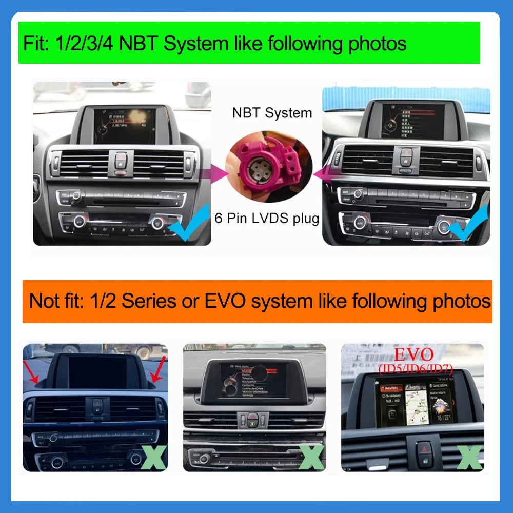 10,25 inch touchscreen multimedia unit – Autobedieningsscherm – Auto infotainmentsysteem – Carplay upgrade – BMW NBT navigatie – Draadloze Apple CarPlay – Android Auto – Helder 1920x720 resolutie – 4x45W versterker - QUORE