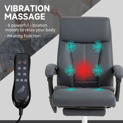 Bureaustoel – Kantoorstoel – Draaistoel – Gamestoel – Office Chair – Massagefunctie Met 6 Punten – Verstelbare Rugleuning Tot 155°