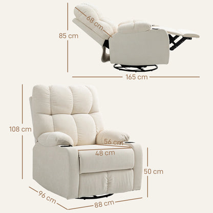 Tv-Fauteuil – Relaxstoel – Draaifauteuil – Schommelstoel – Zitfauteuil – Verstelbare Rugleuning – Uitklapbare Voetsteun