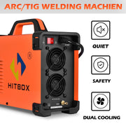 HitBox - HBT250P - Elektrisch lasapparaat - 3 in 1 - Aluminium Tig-lasmachine - ARC-kracht 2T-4T - met voetpedaal - Oranje