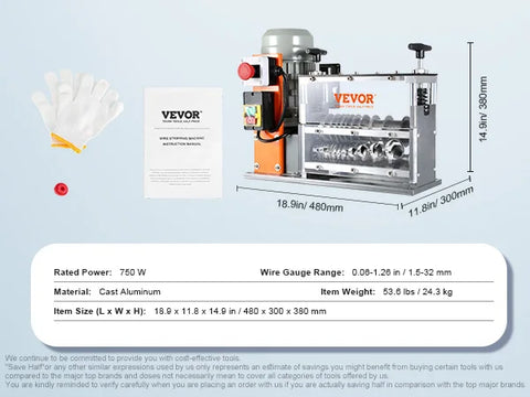 Kabel stripper - kabel peller - draad strippen machine - elektrische draad strippen machine - koperdraad strippen machine - 750W - 98 ft/min - voor schroot koper recycling