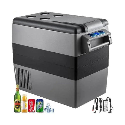 VEVOR 55L Auto Koelkast en Vriezer -Elektrisch - Draagbare Compressor Koelbox voor Camping - Reizen en Outdoor Avonturen - zwart/grijs - QUORE