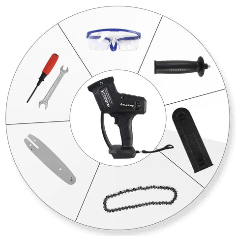 AllSome - PT035-N - Mini Kettingzaag - Elektrisch Handkettingzaag - Snoeizaag - Takkenzaag - Handzaag - Boomzaag - Zwart