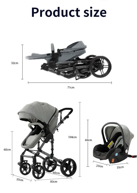 Kinderwagen – Wandelwagen - Opvouwbaar - Babywagen – 3-in-1 - Multifunctioneel - Lichtgewicht - Comfortabel - Veilig – Schokabsorptie - Blauw