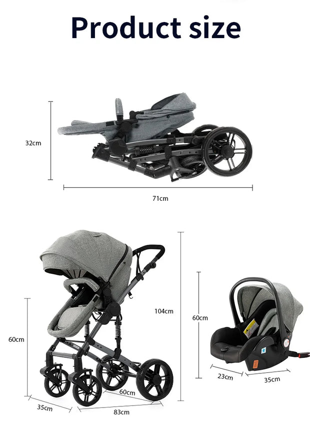 Kinderwagen – Wandelwagen - Opvouwbaar - Babywagen – 3-in-1 - Multifunctioneel - Lichtgewicht - Comfortabel - Veilig – Schokabsorptie - Chocolade