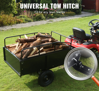 Tuinaanhangwagen - Utility Trailer - Dumpkar - Zwaar Uitgevoerd - met Afneembare Zijkanten - voor Rijden - Grasmaaier - Tractor - Ijzer - 200 x 76 x 76 cm - Zwart