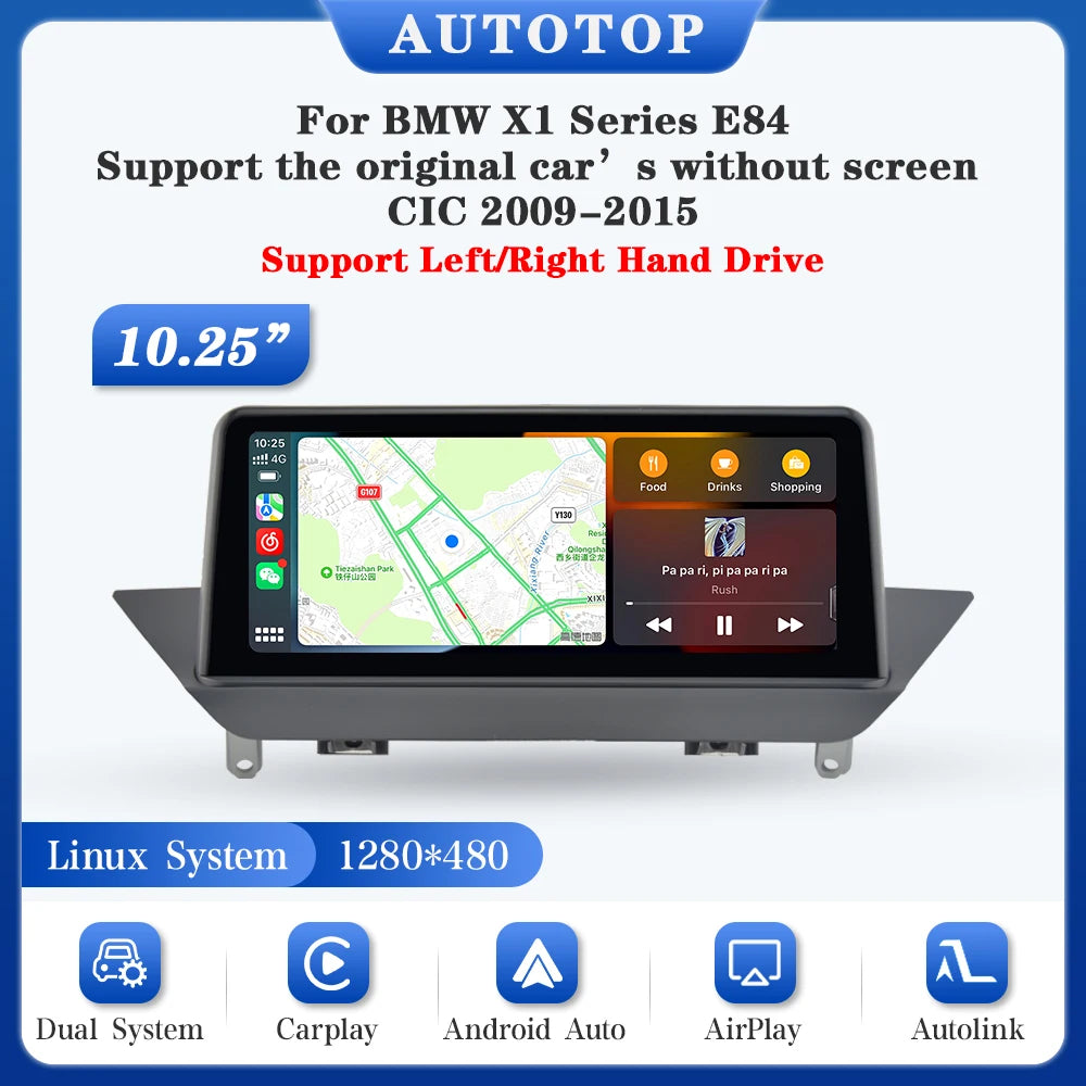 Carplay Autoradio – Multimedia Systeem – 2-DIN Radio – GPS Navigatie – Achteruitrijcamera Ondersteuning – 10,25 Inch Touchscreen – Draadloze CarPlay & Android Auto