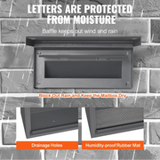 Letterbox - Parcel letterbox - Wall letterbox - Parcel box - Dropbox for postal parcels - Post Drop Box - Hanging Parcel box - Parcel safe - with 2.8-7.9" 13" Combination lock - Black