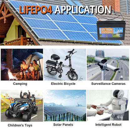 12V 150AH LiFePO4 Accu – Lithium Accu – Camper Accu – Boot Accu – Solar Accu – Ingebouwd BMS – 6000 Laadcycli