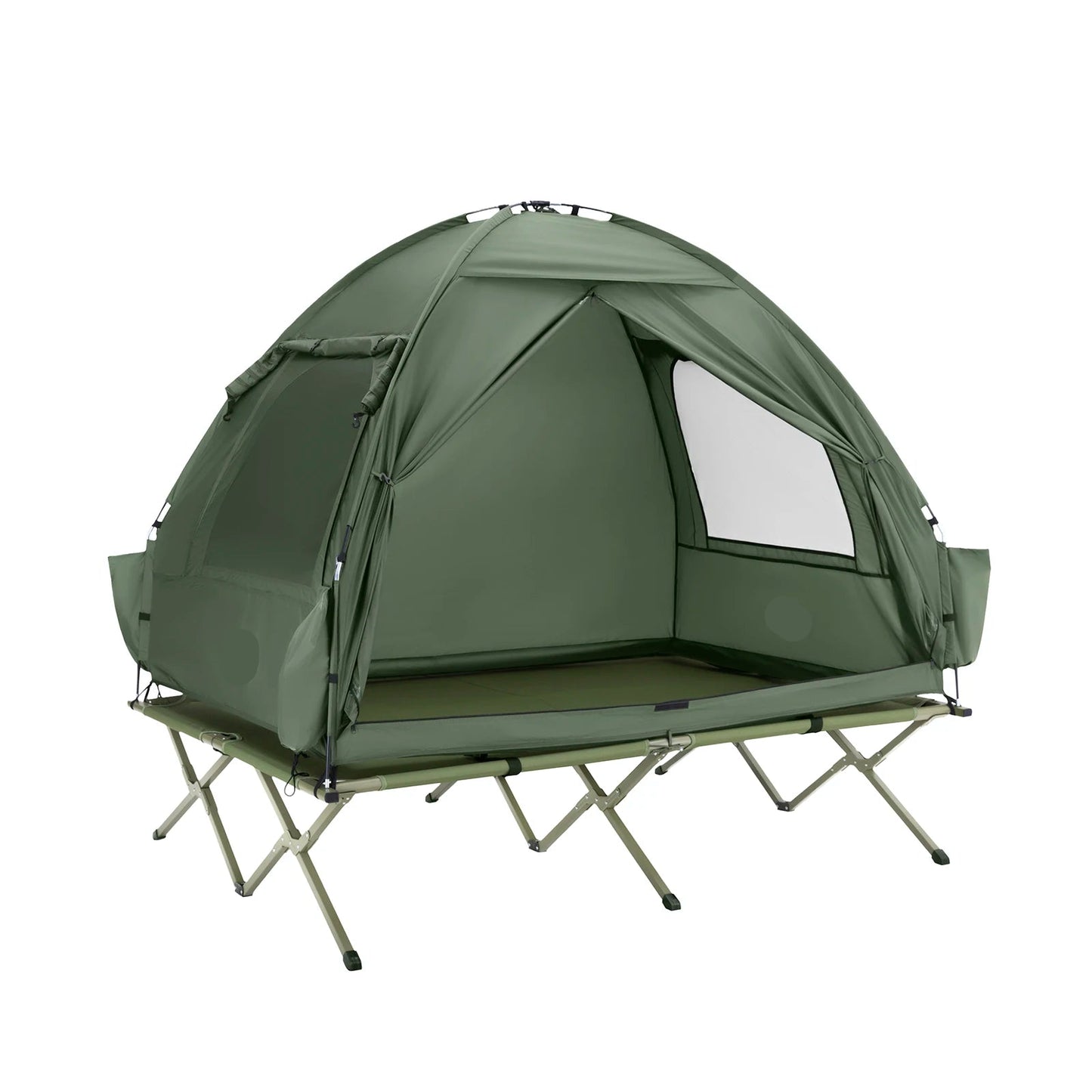 Campingtent - Opblaasbare Tent – Kampeertent – Lichtgewicht Tent – Outdoor Tent – Snelle Inflatie – Aluminium Frame – Compact Draagtas - Groen