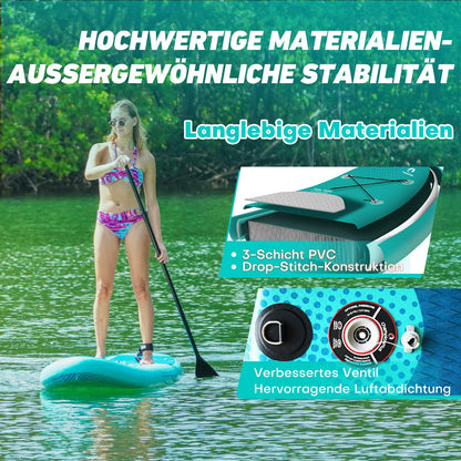 Opblaasbaar SUP-Board – Paddleboard – Stand-Up Paddleboard – Inflatable Board – Waterboard – Max Draagkracht 140 Kg – Antislip EVA-Dek
