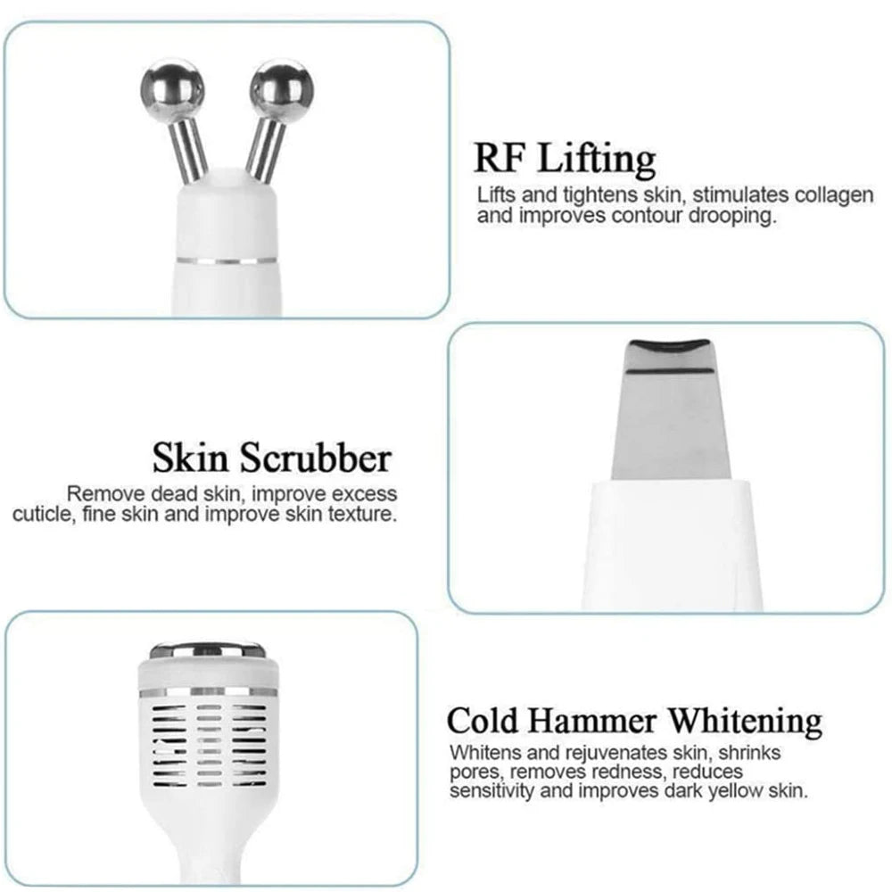 Hydradermabrasie Machine – Hydradermabrasie Apparaat – Water Dermabrasie – Huidverzorgingsmachine – Gezichtsreinigingsapparaat – 6-in-1 Multifunctioneel – EMS en RF Huidversteviging - QUORE