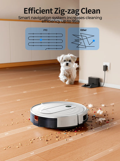 Robotstofzuiger - Stofzuiger - Dweilrobot - Vacuum Cleaner - Robotstofzuiger met Dweilfunctie - Dweilsysteem - 4500PA Zuigkracht – Slimme App-Bediening – Geplande Navigatie – Tapijt- en Vloerreiniging