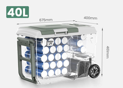 Draagbare Koelbox – Mobiele Koelkast – Auto Koelbox – Vriesbox – 40 Liter – 12V Aansluiting – Dubbele Temperatuurzones - QUORE