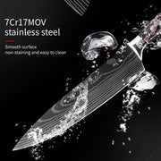 Keukenmessen - Knife set - Chef Knife - Knives - Kitchen Knife - Laser Damascus Roestvrij staal - Japanse Santoku - Vissnij-vleesmes - ABDEFGHI-model