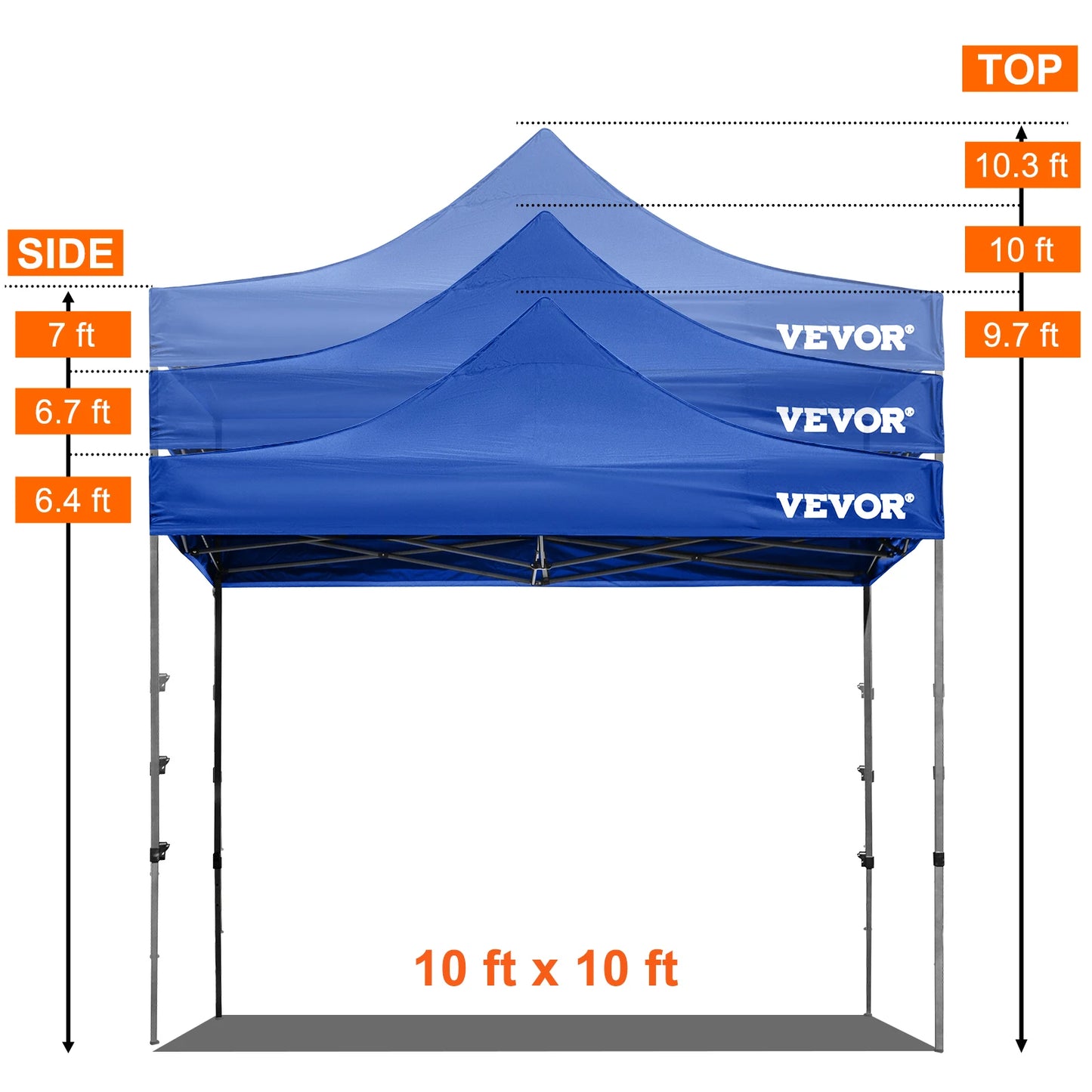 Canopy Tent - Tent - Pop up tent - Partytent - Paviljoen - 10x10ft – Partytenten - Waterdicht & UV-bescherming – Verwijderbare Zijpanelen – Inclusief Wheeled Bag - Zwart