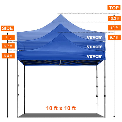 Canopy Tent - Tent - Pop up tent - Partytent - Paviljoen - 10x10ft – Partytenten - Waterdicht & UV-bescherming – Verwijderbare Zijpanelen – Inclusief Wheeled Bag - Zwart