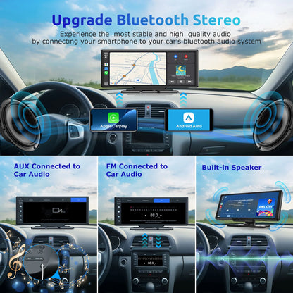 Navigatiesysteem Auto - Dashcam voor auto - GPS Navigatie - Draadloze - 4K DVR - Bluetooth Audio - ADAS Systeem - 10.26" - Achteruitrijcamera - Touchscreen