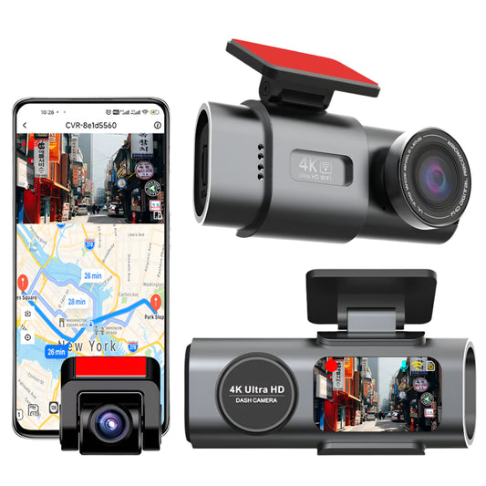 Dashcam voor Auto - 4K Dashcam - Dual Lens - 170° Groothoek - GPS - WiFi - Nachtvisie - 24H Parkeermodus - G-Sensor - 128GB Geheugenkaart inbegrepen - 6M RC-BL Camera - Zwart