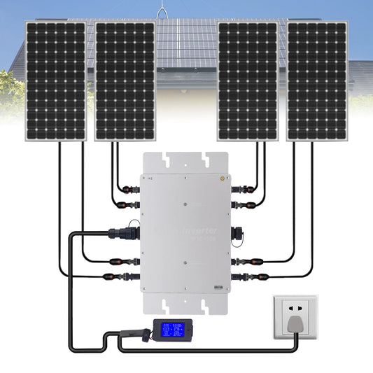 Micro-Omvormer – Solar Omvormer – Zonne-energie Converter – DC Naar AC – 1200W Hoog Rendement – Waterdicht IP65 - QUORE
