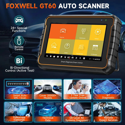 OBD2 Scanner - Diagnosecomputer - OBD - Volledig Systeem - en Actieve Test - 24+ Service Resetten - Draadloze - Bluetooth - Autodiagnose Tool - QUORE