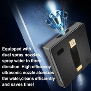 Robotstofzuiger - Stofzuiger - Dubbele waternevel - Smart Memory - Lasersensor - Robot voor het reinigen van glas aan de muur - Grijs