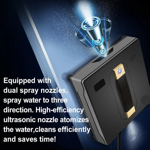 Robotstofzuiger - Stofzuiger - Dubbele waternevel - Smart Memory - Lasersensor - Robot voor het reinigen van glas aan de muur - Grijs