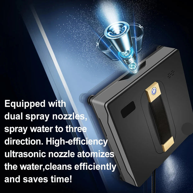 Robotstofzuiger - Stofzuiger - Dubbele waternevel - Smart Memory - Lasersensor - Robot voor het reinigen van glas aan de muur - Grijs