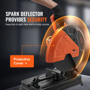 Miter Saw - Grinding Chop Saw - 2300W - Miter Saw and Crosscut Saw - Saw Table - 14"/355mm Blade Diameter - 0-45° Adjustable Angle Miter Saw