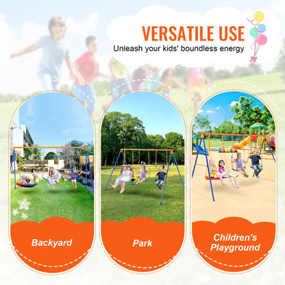 Kinderschommel - Schommel - Outdoor Schommel - 3-in-1 - Metalen A-Frame Schommel - Tuinspeelgoed - Voor 3-6 Jaar - Tot 272 kg - 2 Personen