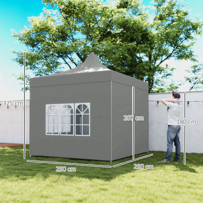 Pop-Up Tent – Inklapbare Tent – Schaduw Tent – Buiten Tent – 3x3 Meter – UV-Bescherming – Oxford Materiaal - QUORE