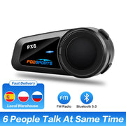 Motorfietsintercom - Helmintercom - MotorfietshelmHeadset - Bluetooth Helmintercom - Helm - Motorfietsaccessoires - 6 Rider - Waterdicht - BT 5.0 intercom met FM-radio